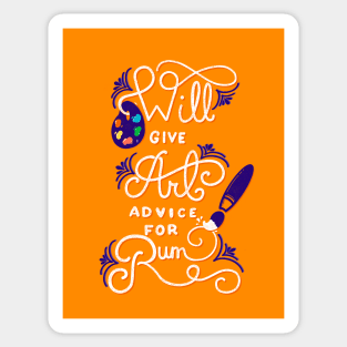 Will Give Art Advice for Rum Lettering Illustration Sticker